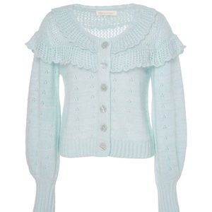 LoveShackFancy Hayden pointelle cardigan sweater Large
